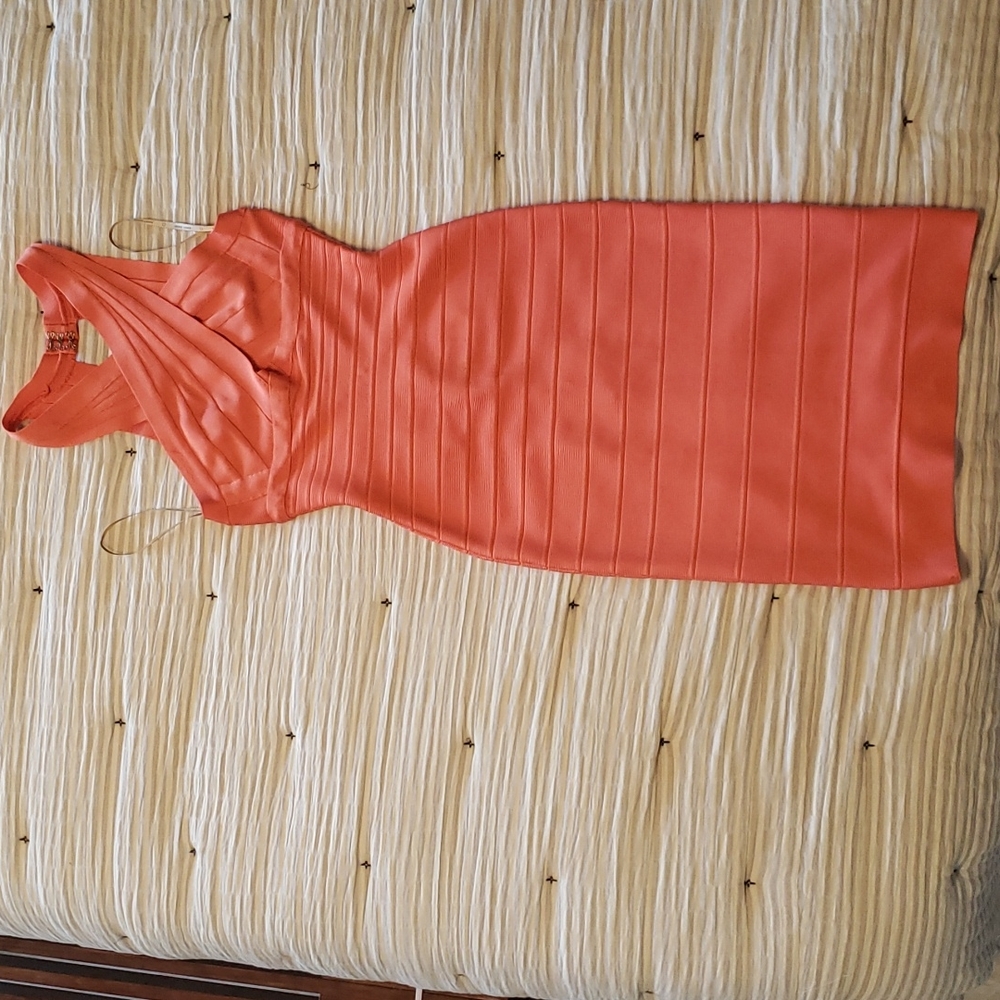 Herve Leger Womens Bandage dress in Amber Glow, size XS